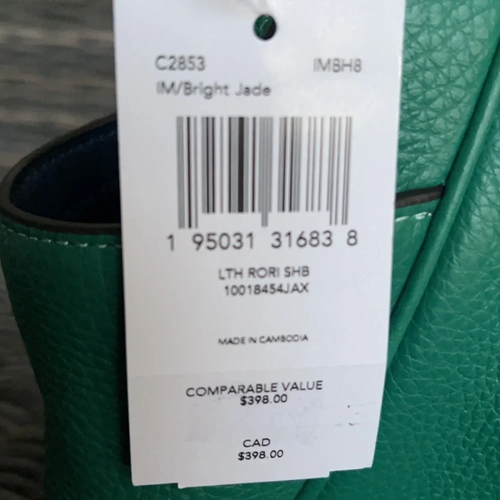 COACH Rori Shoulder Bag COLOR: Gold/Bright Jade - Picture 7 of 16